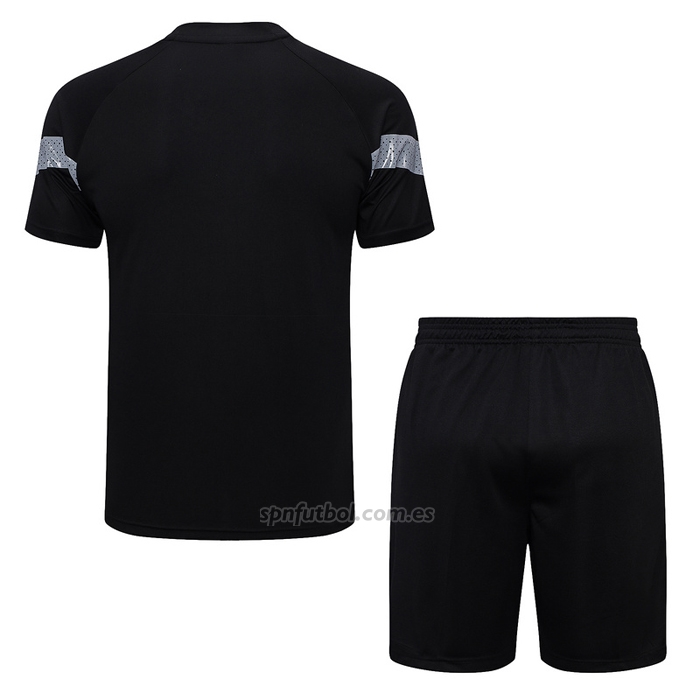 Chandal del AC Milan Manga Corta 2022-2023 Negro - Pantalon Corto